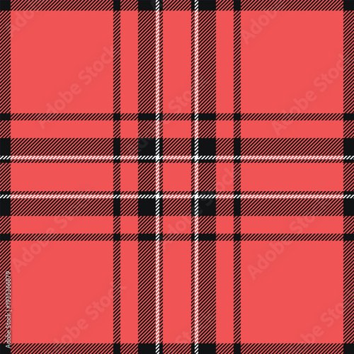 Dye seamless background plaid, softness vector pattern check. Screen texture tartan textile fabric in red and black colors.