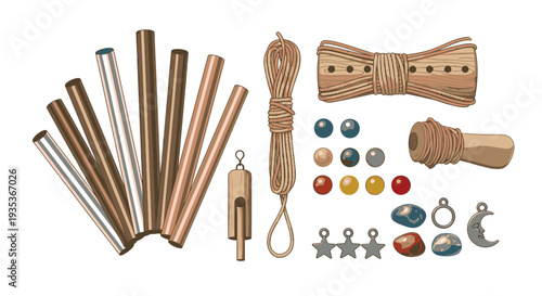 Copper Pipes and Various Crafting Materials.