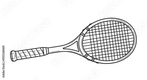 Tennis Racket Illustration Simple Design.