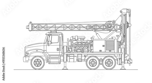 Water Well Drilling Rig Truck.