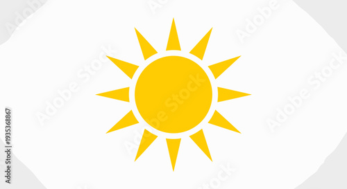 Yellow Sun Icon Simple Design 1.