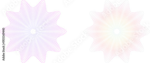 Set of 2 Guilloche Rosette Vector Elements in Subtle Pastel Hues for Security Printing, Certificates, and Decorative Backgrounds