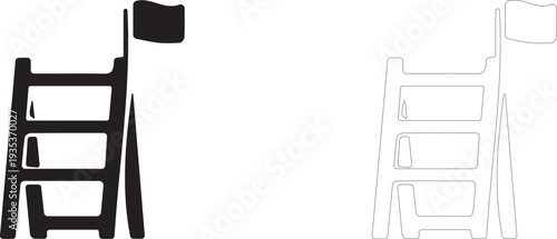 Ladder to flag vector icon.