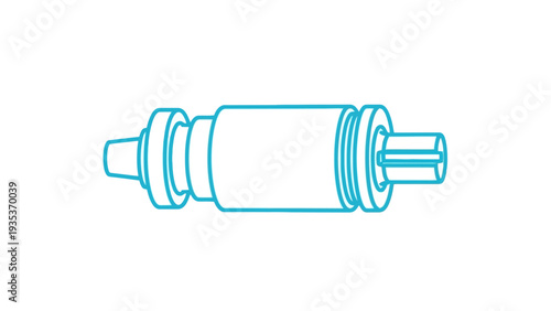 Simple Line Drawing of Mechanical Component.