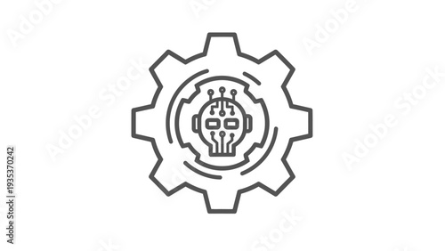 Light Bulb Inside Gear Mechanism Illustration.