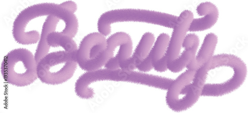 Beauty purple calligraphic text word