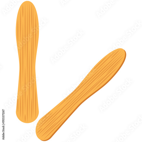 wooden ice cream spoon vector.