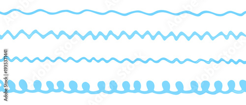 ブルーのラフな手描きの線