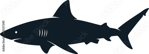 Black shark icon vector