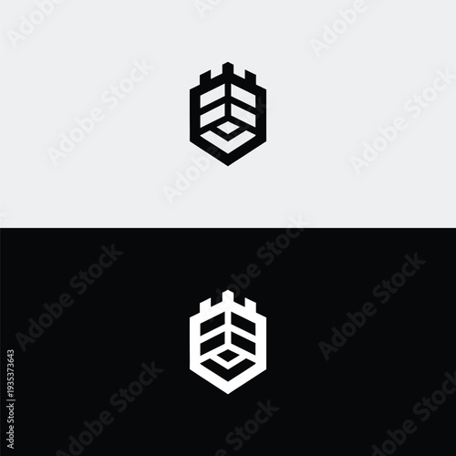 A strong geometric shield logo displays a multi-layered structure, symbolizing stability, resilient foundation, and robust protection.