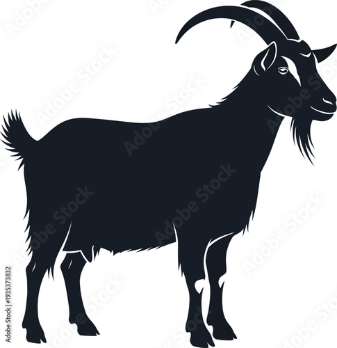 Black goat vector silhouette