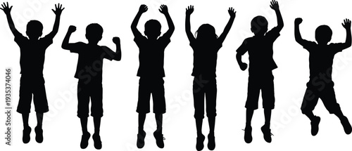 Silhouettes of a live rock band performing on stage, featuring singers, guitarists, and a drummer for music concert event posters.