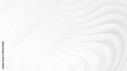Bright white grey curve wave abstract corporate motion background. Seamless looping animation