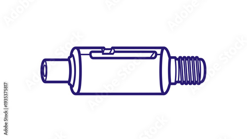 Simple Line Drawing of Mechanical Component.
