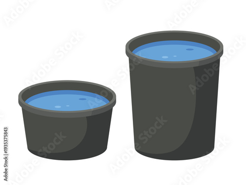 Plastic water bucket, small and large water basin