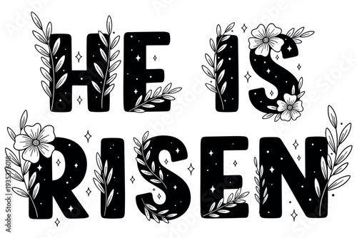 Christian Easter Easter typography, inspirational religious lettering