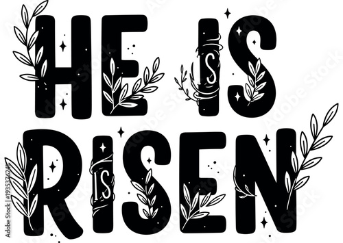 Christian Easter Easter typography, inspirational religious lettering
