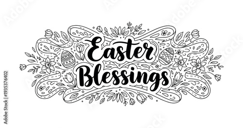 Christian Easter typography, inspirational religious lettering decorative vintage style