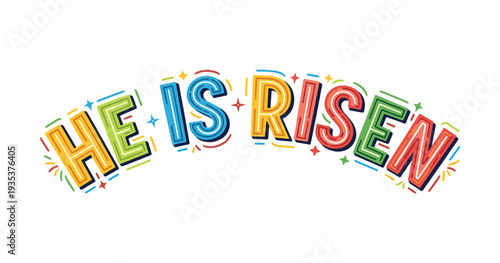 Christian Easter typography, inspirational religious lettering decorative vintage style