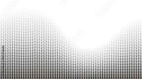 Modern Black and White Halftone Dot Gradient Background - Abstract Minimalist Monochrome Vector Pattern for Pop Art Design, Retro Poster, and Digital Tech Wallpaper