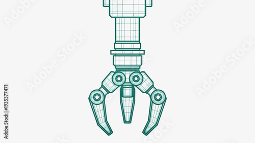 Robot Gripper Claw Mechanical Arm Illustration.