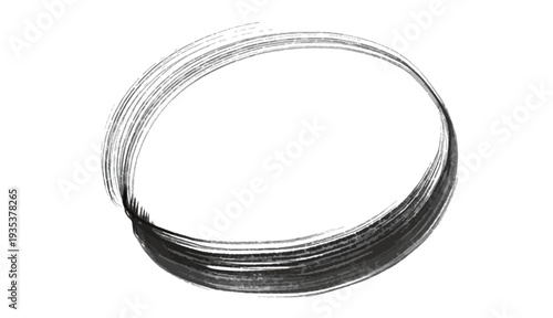 繊細な筆致の重なり合う円 ベクター素材 洗練された和モダンな円相・フレームデザイン