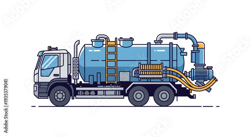 Vacuum Tanker Truck Illustration