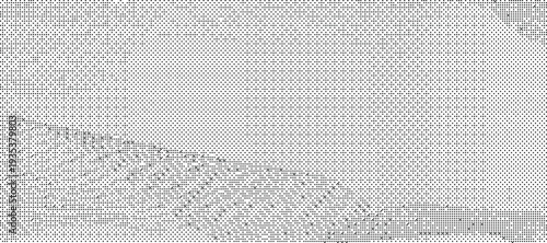 Halftone effect illustration of a grey wolf howling at the moon in a serene natural landscape