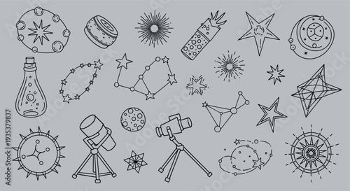 Cosmic Wonders Collection Celestial Objects Stars Constellations Telescopes Planets and Space Exploration Elements