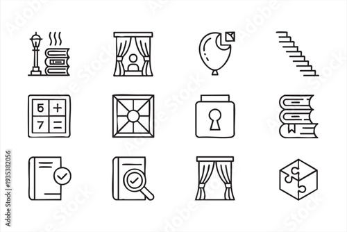 School And Education Symbol Pack With Reading Study And Research Icons