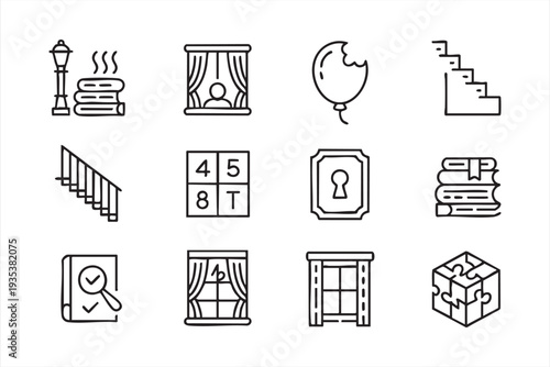 Academic Research And Learning Icons With Reading Book And Knowledge Graphics