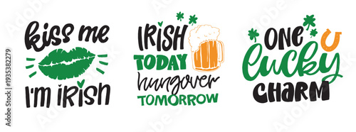 St.Patrick's Day - cute hand drawn lettering art. T-shirt design, mug print, bag print. Lucky sharm.