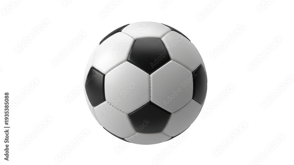 Fototapeta premium Black and white soccer ball isolated on transparent background