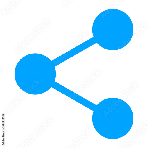 Blue Solid Share Icon Vector, Flat Social Media Connectivity Symbol for Apps and Web