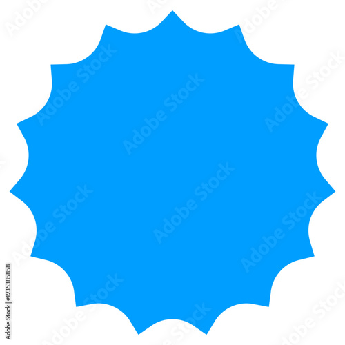 Blue Starburst Sticker Icon with Sunburst Border for Sales and Discount Promotion