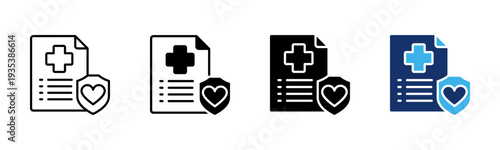 Health Insurance icon sheet multiple style collection
