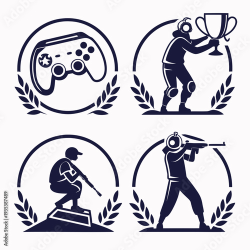 Four icons representing gaming and sports awards