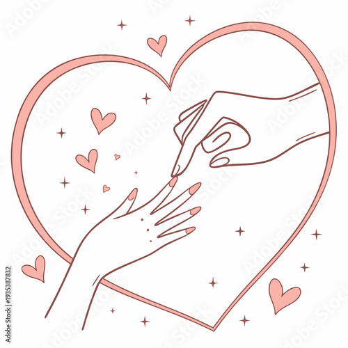 A heart with two hands touching