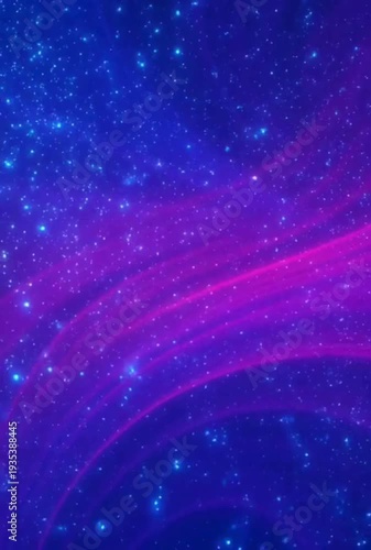 Explosion of blue sparkles with trails of light against a dark background, digital art with a vibrant and energetic feel