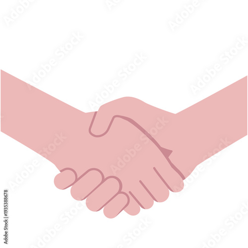 協力や取引などを示す握手している2人の手だけのイラスト。洋服と顔は書かれていません。