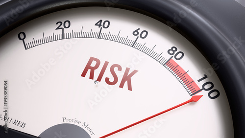 Obraz na plátně Risk showing very high levels, increasing values of risk