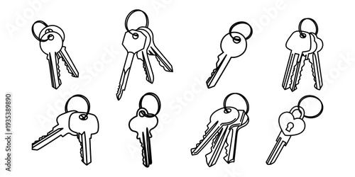 Set of various door keys