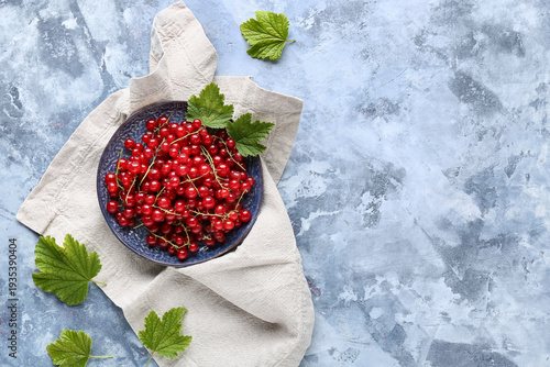 Plate with fresh red curran...