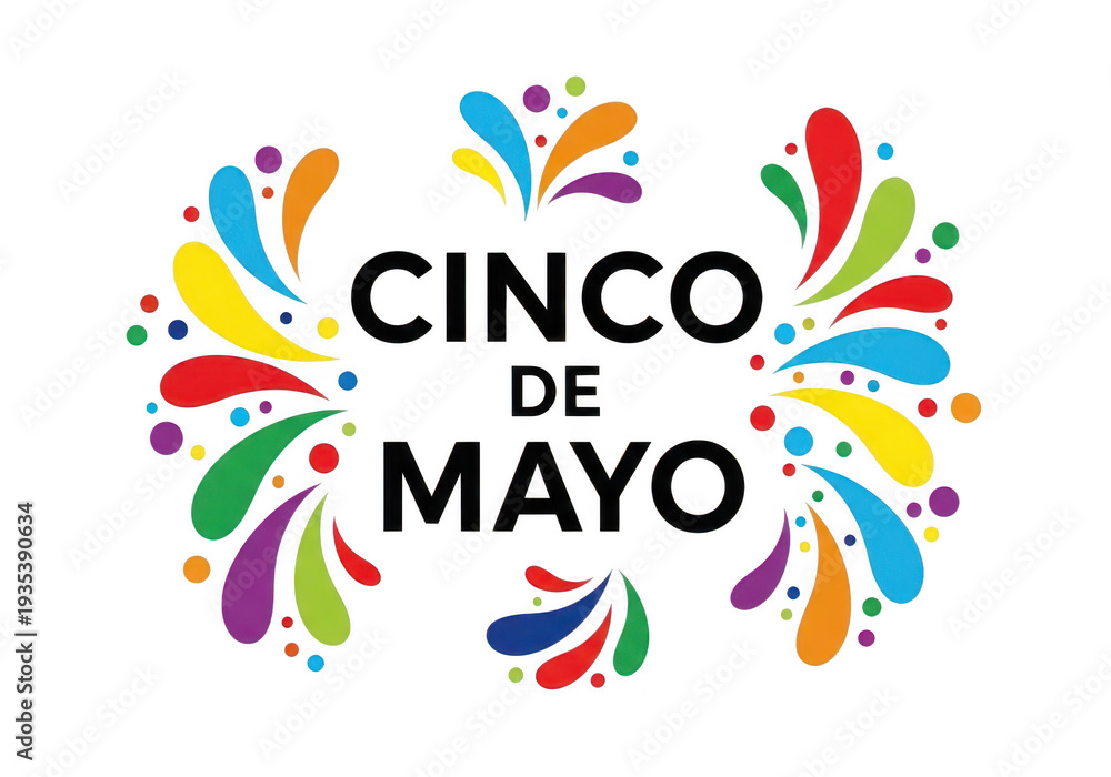 Obraz premium Cinco de mayo celebration logo with colorful design elements