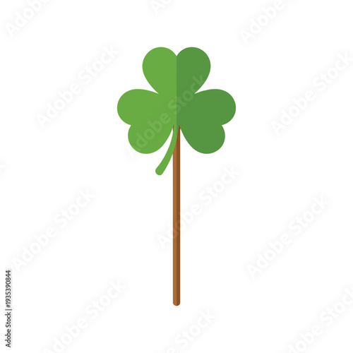 Shamrock Clover Leaf Vector Illustration for St. Patrick's Day Isolated on White Background