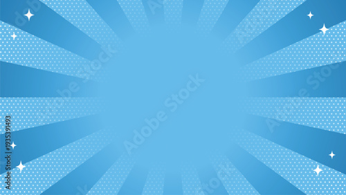 Light blue radial sunburst background with copy space for sale promotion banner design