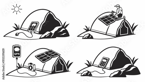 Outdoor Camping Survival Power Charging Devices with Portable Solar Panels for Remote Adventure Travel