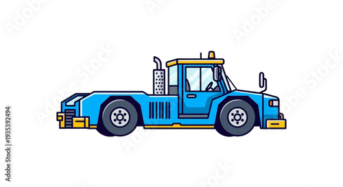 Blue tow truck vehicle cartoon illustration