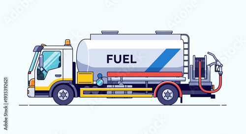 Fuel tanker truck illustration