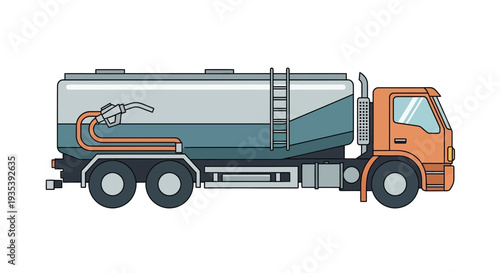 Fuel tanker truck illustration